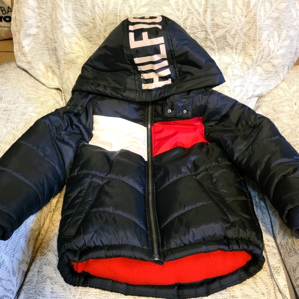 winter jacket with a hood for a boy 7-9 years old price $60.